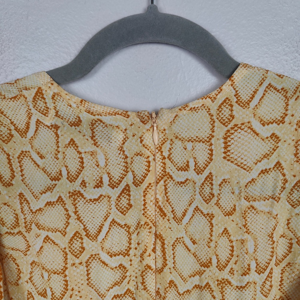 Faithfull the Brand Yellow Snake-Print Midi Dress - Picture 5 of 10